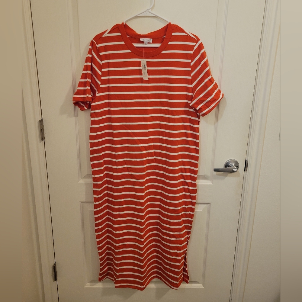 Red and White Striped Dress